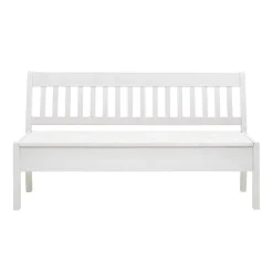 Wohnen Kiefernholz Truhenbank in Weiß - Zanaris