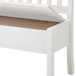 Wohnen Kiefernholz Truhenbank in Weiß - Zanaris