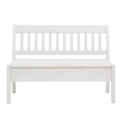 Wohnen Kiefernholz Truhenbank in Weiß - Zanaris