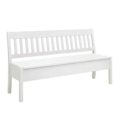 Wohnen Kiefernholz Truhenbank in Weiß - Zanaris