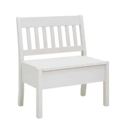 Wohnen Kiefernholz Truhenbank in Weiß - Zanaris