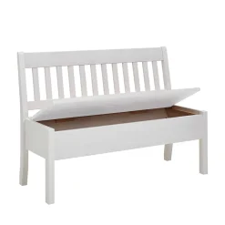 Wohnen Kiefernholz Truhenbank in Weiß - Zanaris