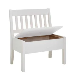 Wohnen Kiefernholz Truhenbank in Weiß - Zanaris