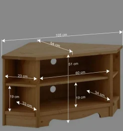 Wohnen Kiefernholz TV Board für Ecke - Vanpos