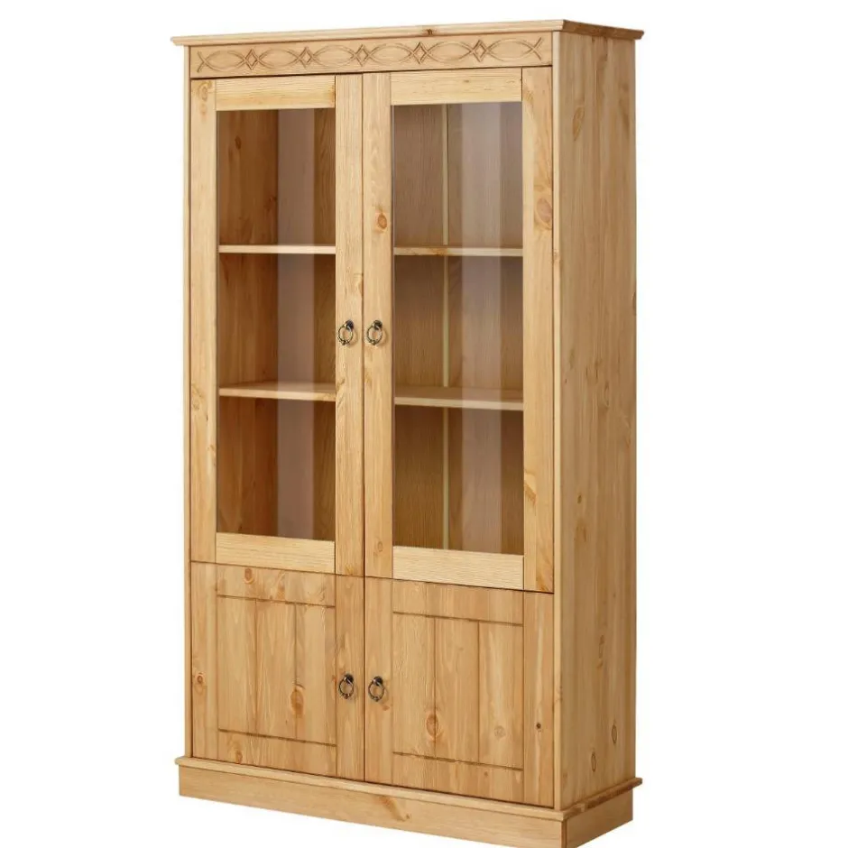 Kiefernholz Vitrine gebeizt und geölt - Goro^Wohnen Outlet