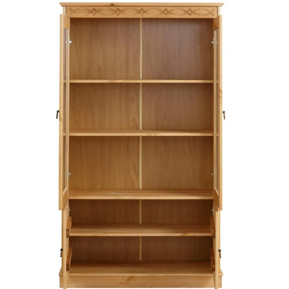 Kiefernholz Vitrine gebeizt und geölt - Goro^Wohnen Outlet