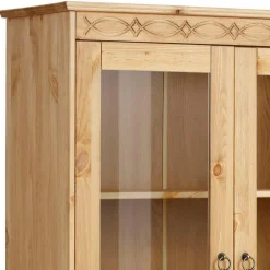 Kiefernholz Vitrine gebeizt und geölt - Goro^Wohnen Outlet