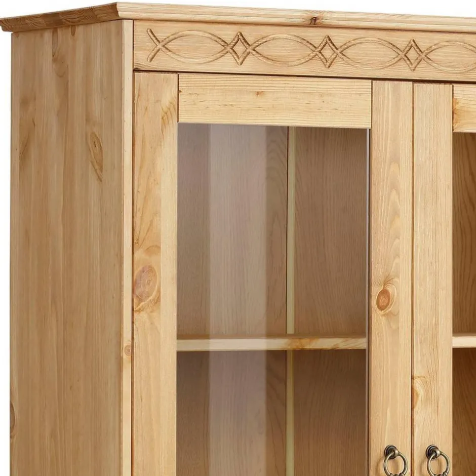 Kiefernholz Vitrine gebeizt und geölt - Goro^Wohnen Outlet