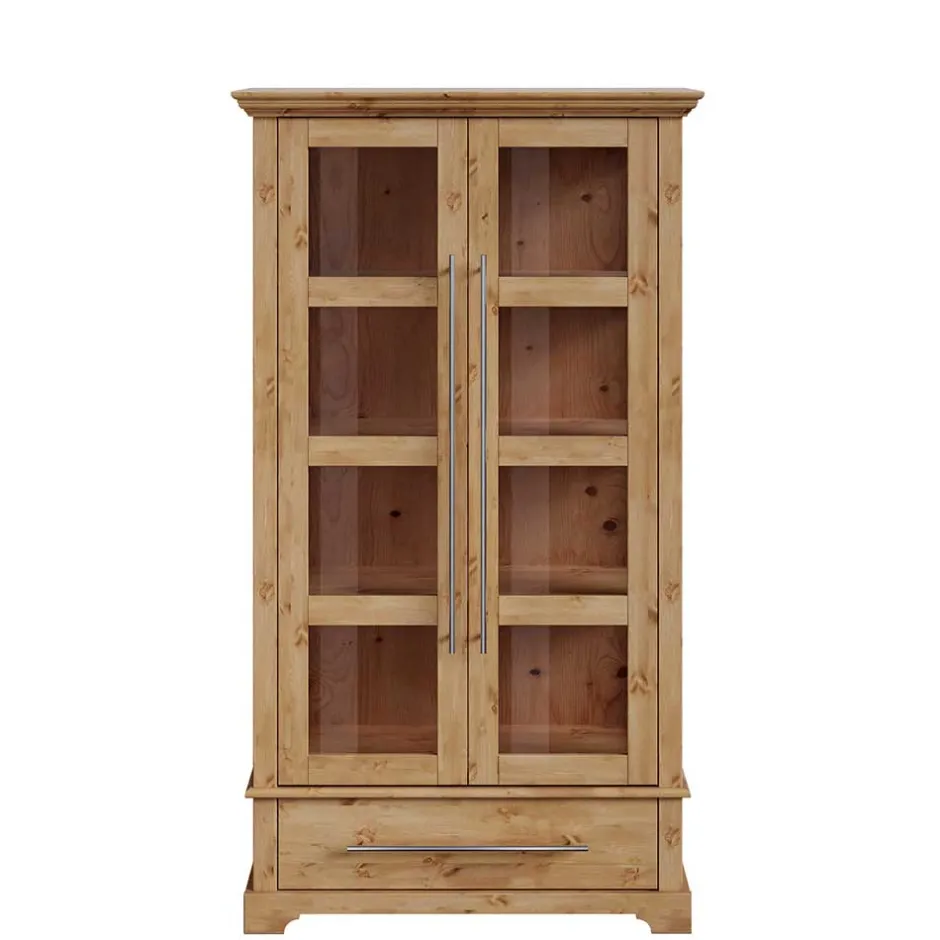 Kiefernholz Vitrine Glastür im Modern Country Style - Noellisa^Wohnen