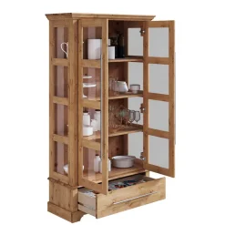 Kiefernholz Vitrine Glastür im Modern Country Style - Noellisa^Wohnen
