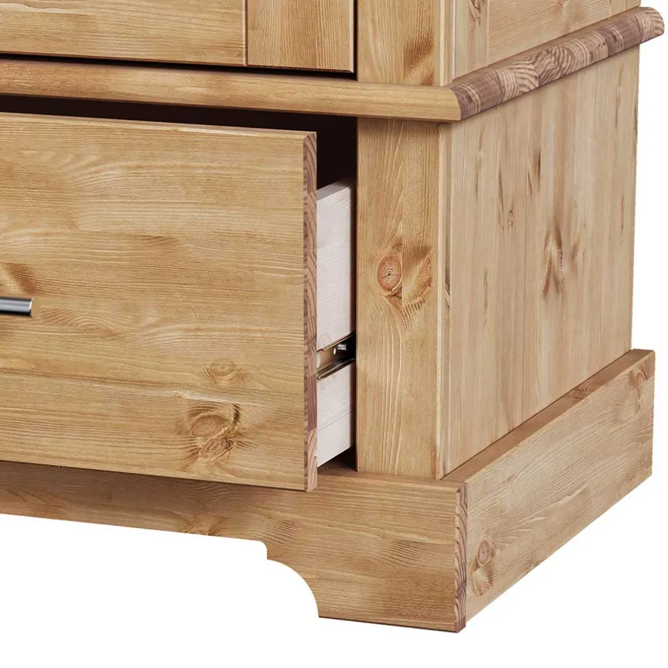 Kiefernholz Vitrine Glastür im Modern Country Style - Noellisa^Wohnen