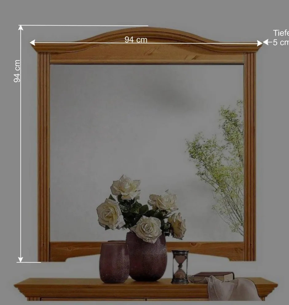 Kiefernholz Wandspiegel im Landhaus Look - Vocoja^Wohnen Outlet