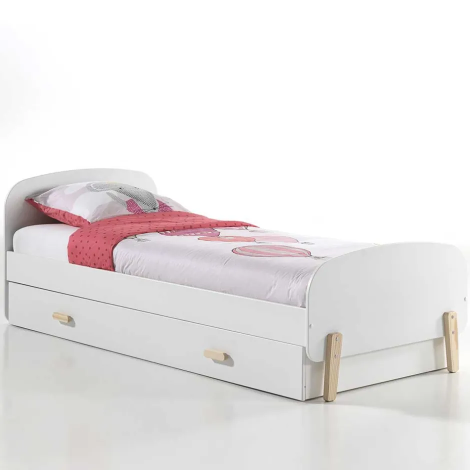 Kinder Ausziehbett in Weiß Natur - Mauricia^Wohnen New