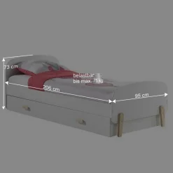Kinder Ausziehbett in Weiß Natur - Mauricia^Wohnen New