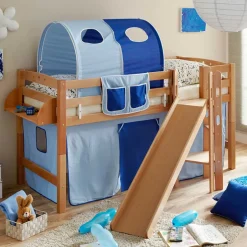 Kinder Buche Hochbett mit schräger Rutsche - Zuricona^Wohnen Clearance
