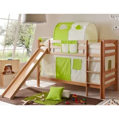Kinder Wohnen Kinder Etagenbett mit Rutsche & Stoffset - Sivarin