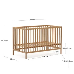 Kinder Wohnen Kinder Gitterbett aus Buche Massivholz - Vichada