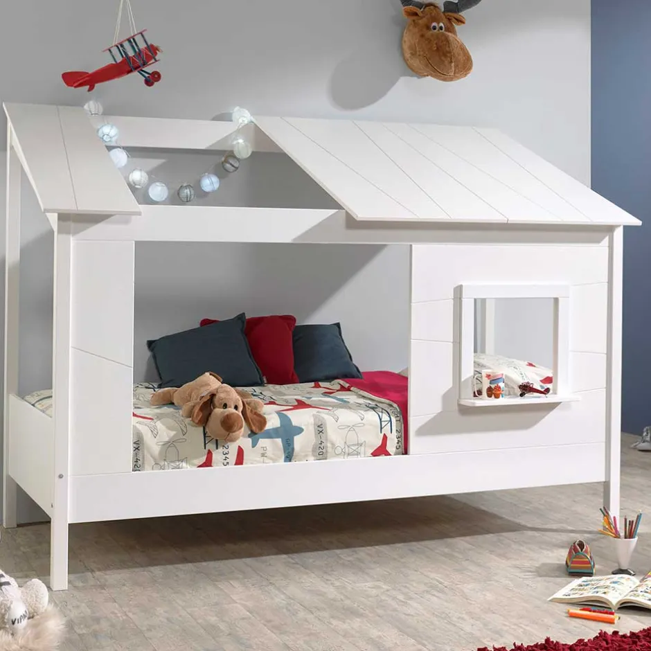 Kinder Wohnen Kinder Hausbett mit Fenster und offenem Dach - Manty
