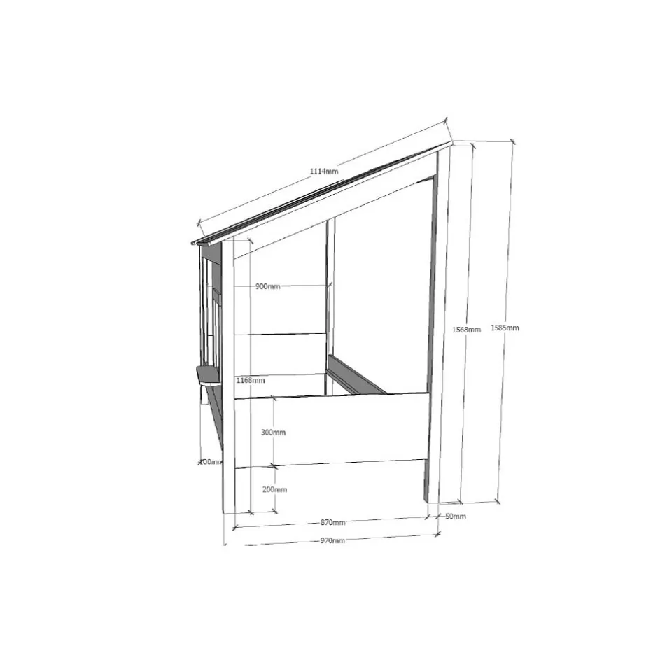Kinder Wohnen Kinder Hausbett mit Fenster und offenem Dach - Manty