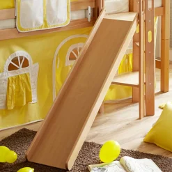 Kinder Wohnen Kinder Hochbett in Buche & Gelb - Trapani