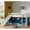 Kinder Hochbett in Weiß mit Rutsche - Besjan^Wohnen New