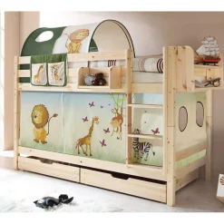 Kinder Kiefernholz-Stockbett in Natur - Nioara^Wohnen Clearance