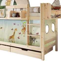Kinder Kiefernholz-Stockbett in Natur - Nioara^Wohnen Clearance