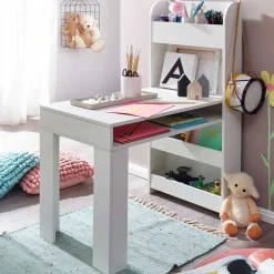 Kinder Schreibtisch mit Regal in Weiß - Intora^Wohnen Outlet