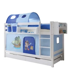 Kinder Wohnen Kinder Stockbett mit Piraten Stoff in Blau - Conday