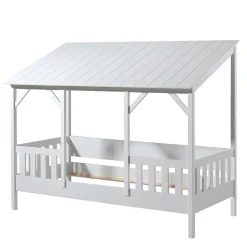 Kinder Wohnen Kinderbett mit Dach & Absturzsicherung Zaun - Zanoas