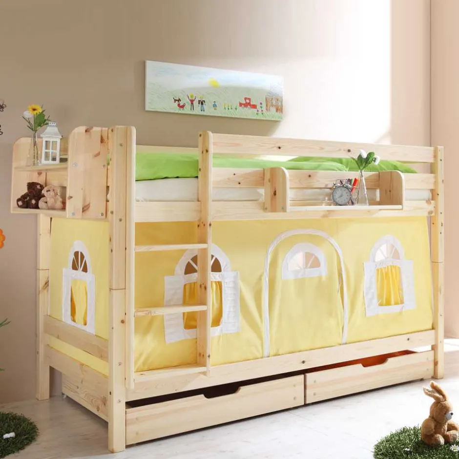 Kinder Wohnen Kinderetagenbett Nikosai in Gelb