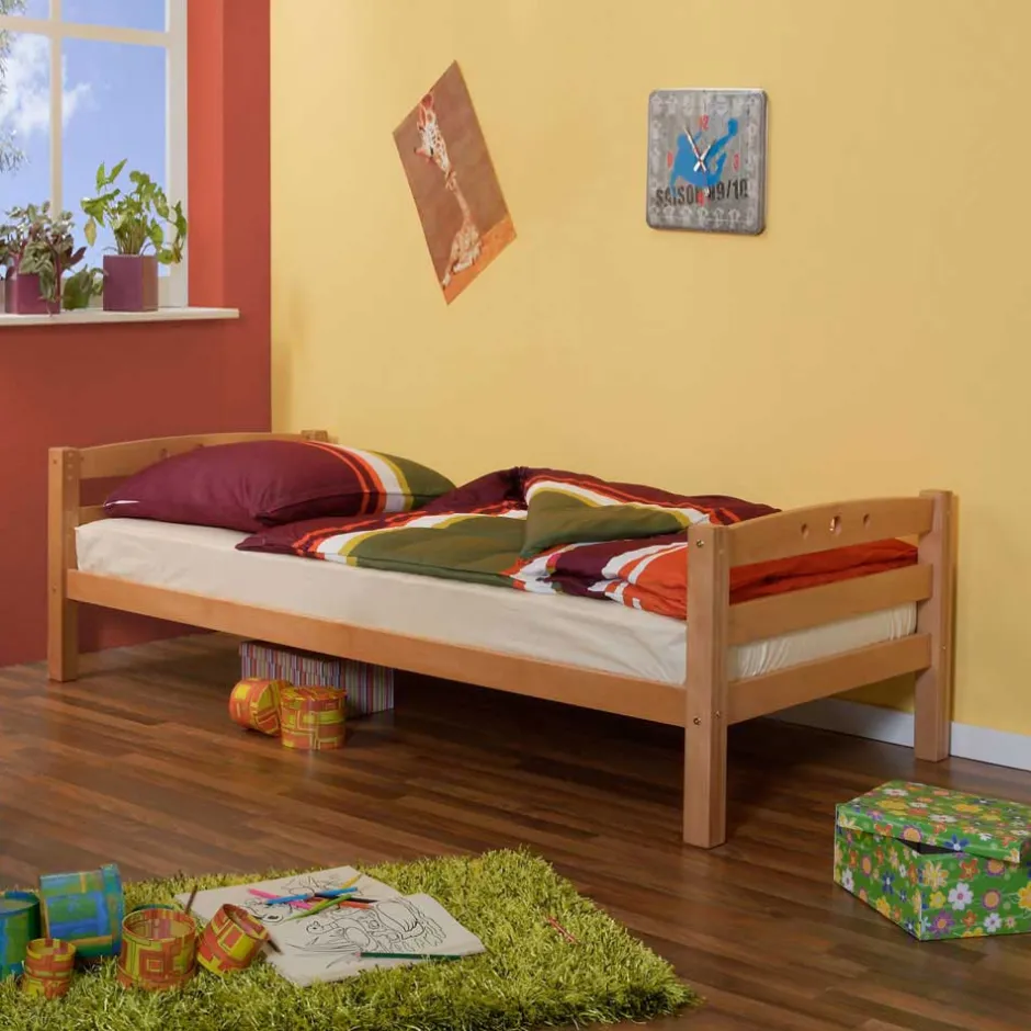 Kinder Wohnen Kinderhochbett Galazo aus Buche Massivholz