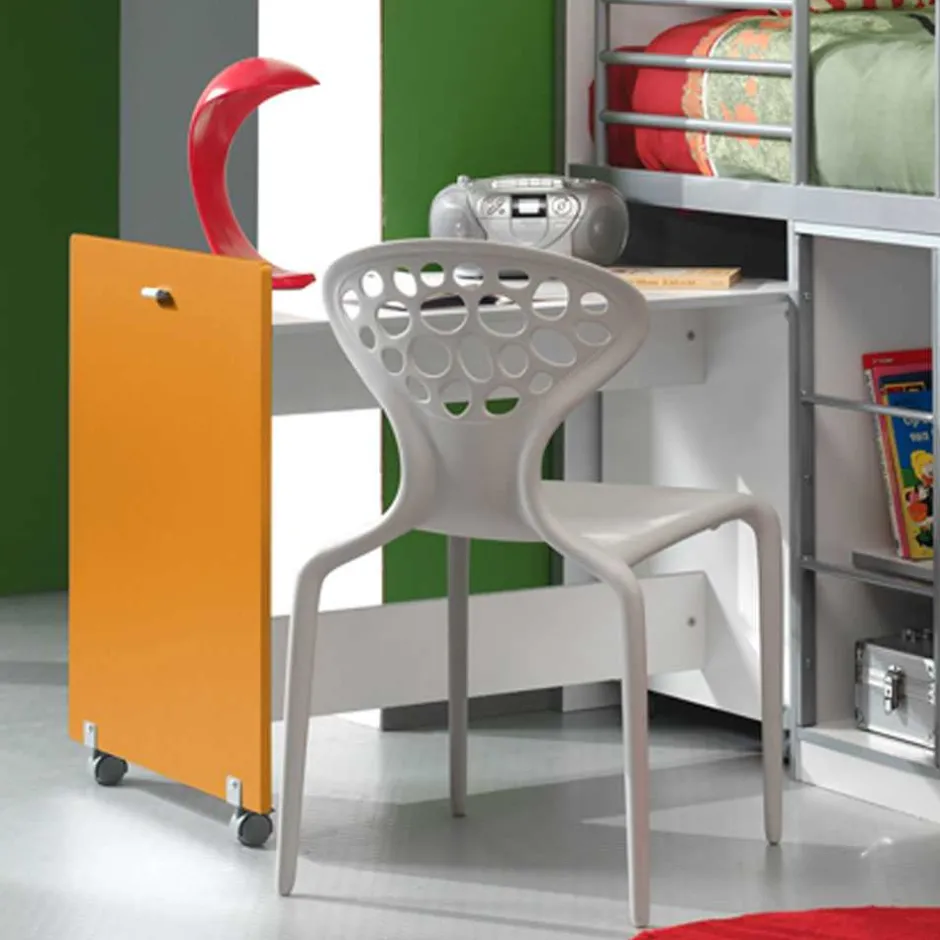 Kinder Wohnen Kinderhochbett Moonio in Orange