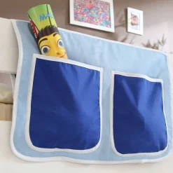 Kinder Wohnen Kinderhochbett Saconso mit Tunnel in Blau