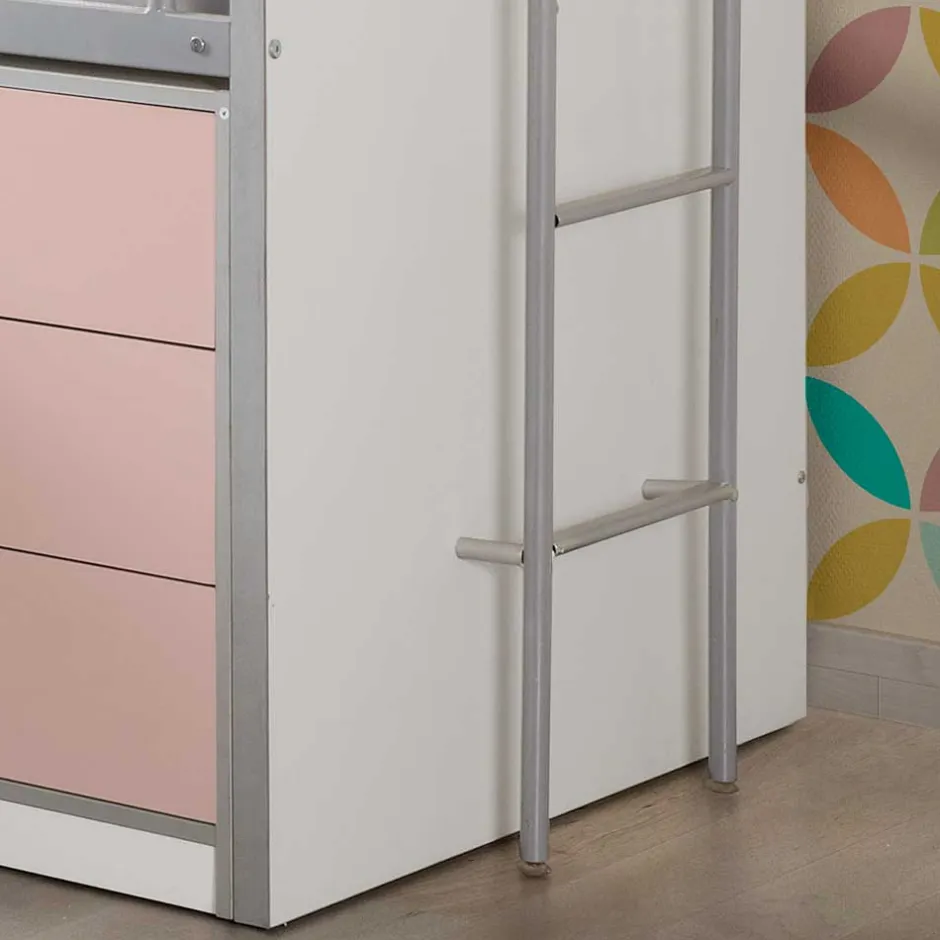 Kinderhochbett Trio in Rosa-Weiß^Wohnen Online