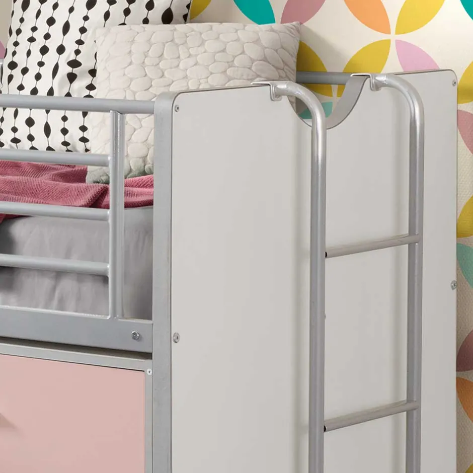 Kinderhochbett Trio in Rosa-Weiß^Wohnen Online