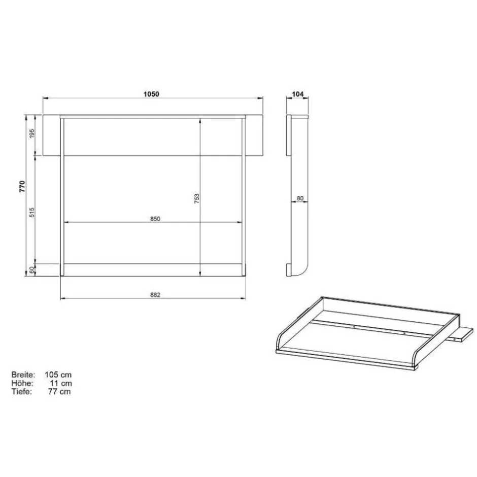 Kinder-Kommode - optional mit Wickelaufsatz - Suzanas^Wohnen Online