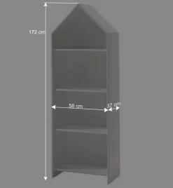 Kinderregal in Hausform mit vier Fächern - Indefiva^Wohnen Best