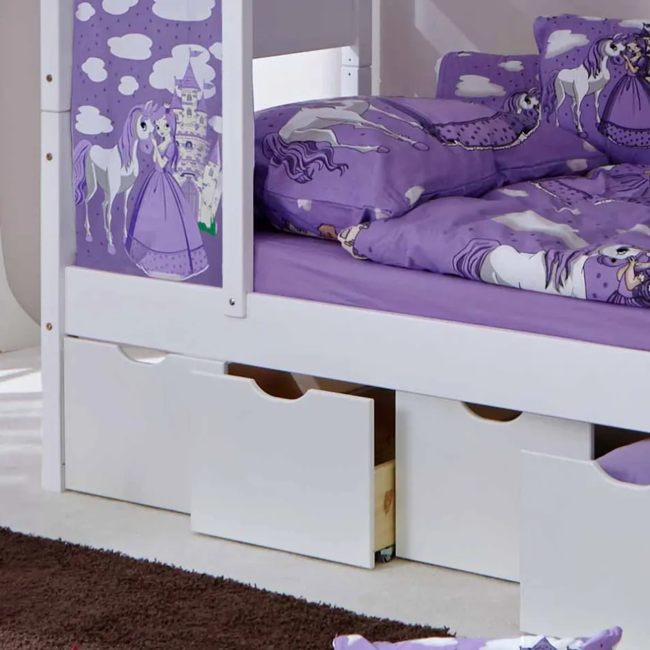 Kinder Wohnen Kinder-Spielbett Yorker in Weiß und Lila