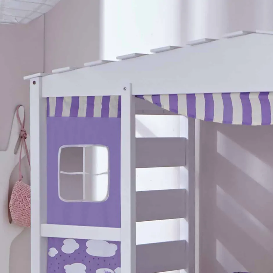 Kinder Wohnen Kinder-Spielbett Yorker in Weiß und Lila