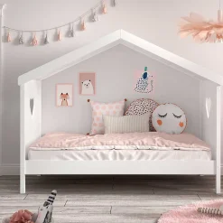 Kinder Wohnen Kinderzimmer Hausbett in Weiß - Grandory