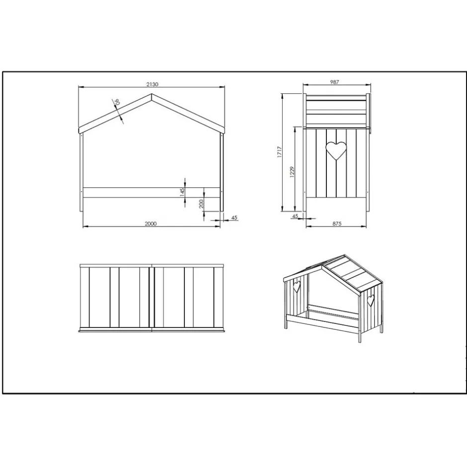 Kinder Wohnen Kinderzimmer Hausbett in Weiß - Grandory