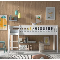 Kinder Wohnen Kinderzimmer Hochbett mit schräger Leiter - Diagos