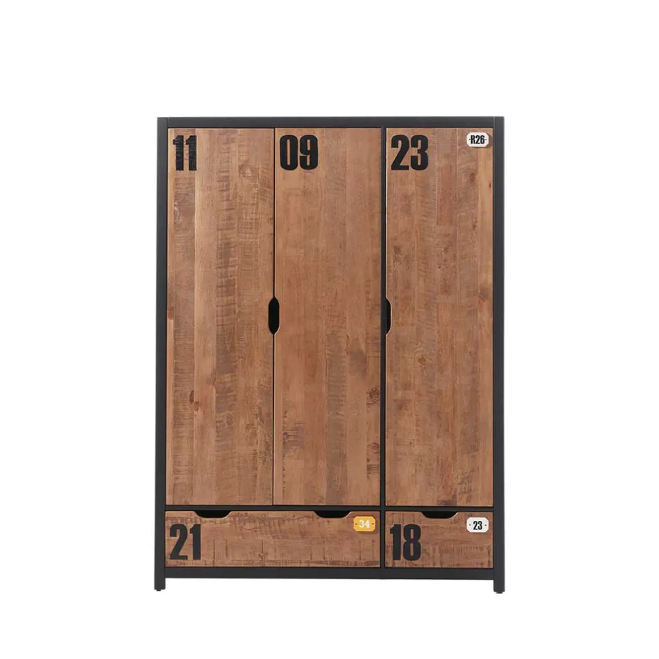 Kinderzimmer Kleiderschrank Krefos in Braun und Schwarz^Wohnen Sale