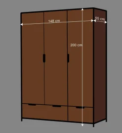 Kinderzimmer Kleiderschrank Krefos in Braun und Schwarz^Wohnen Sale