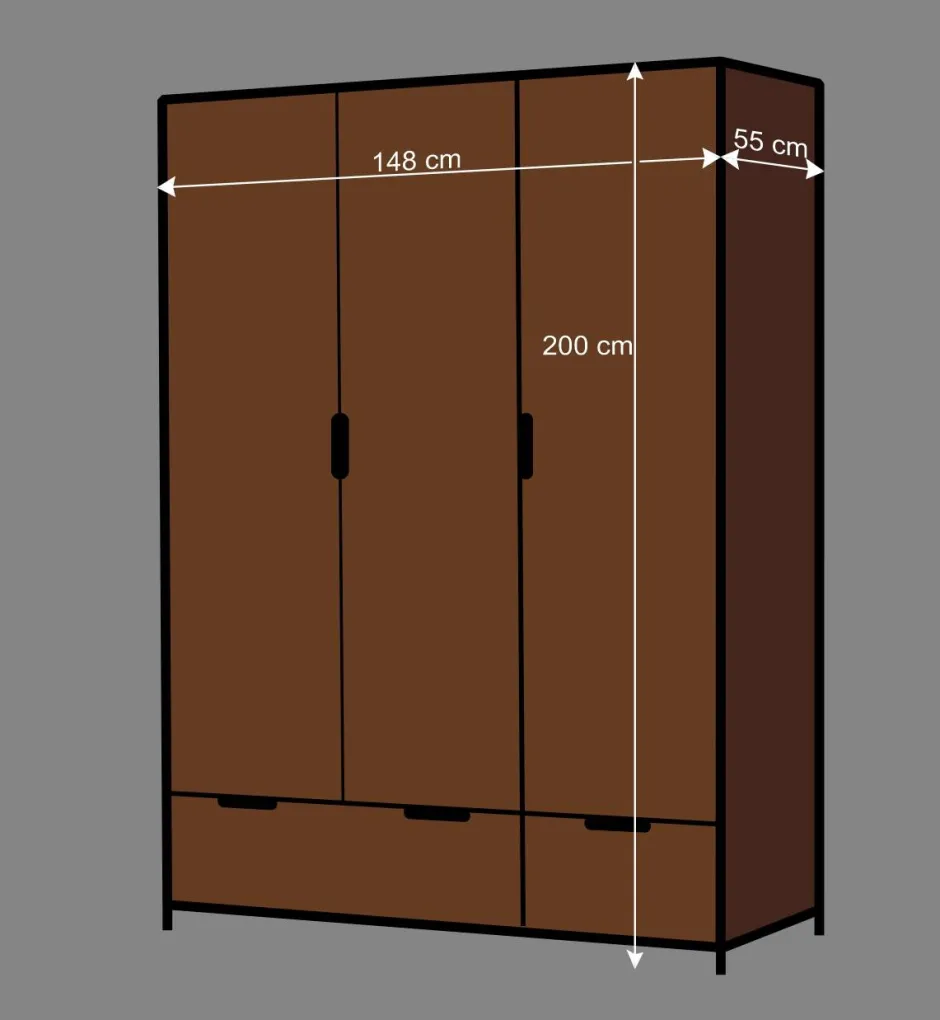 Kinderzimmer Kleiderschrank Krefos in Braun und Schwarz^Wohnen Sale