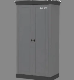 Kinder Wohnen Kinderzimmer Kleiderschrank zweifarbig - Mirandesca