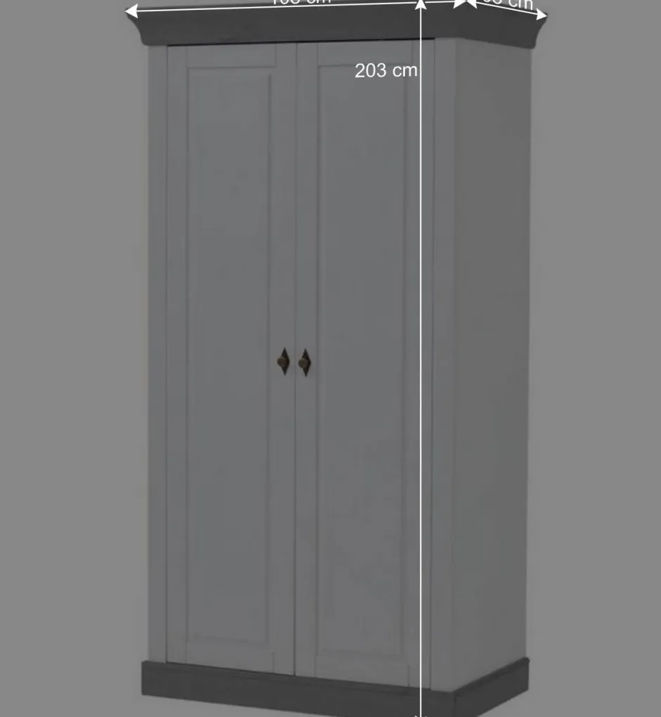 Kinder Wohnen Kinderzimmer Kleiderschrank zweifarbig - Mirandesca