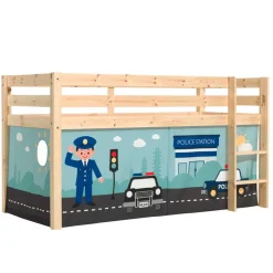 Kinder Wohnen Kinderzimmer Polizei Hochbett aus Massivholz - Udines