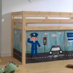 Kinder Wohnen Kinderzimmer Polizei Hochbett aus Massivholz - Udines